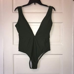 SHEIN Green One Piece Bathing Suit